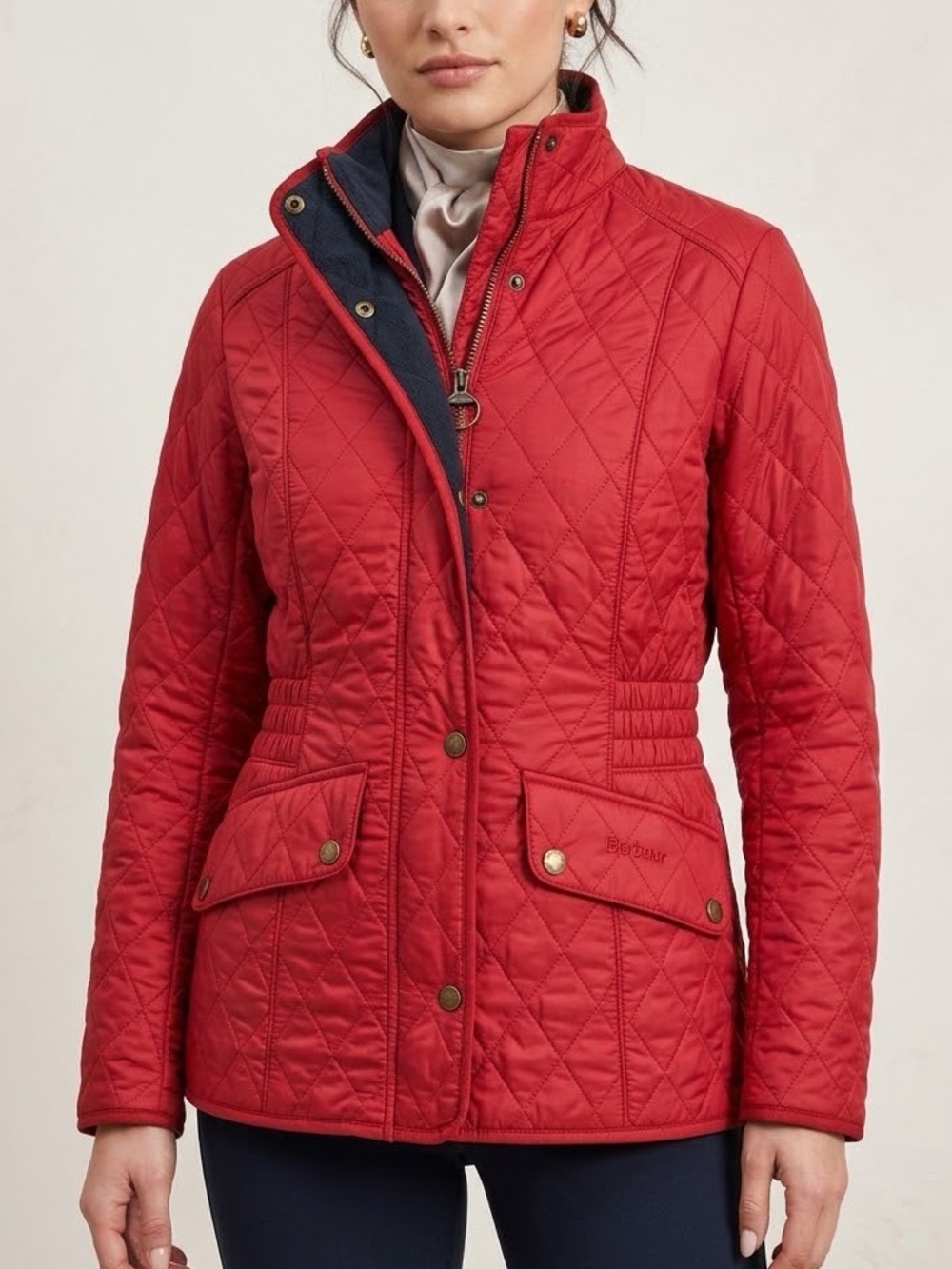 BARBOUR Women's Cavalry Polarquilt Diamond Quilted Jacket Red Size US 10